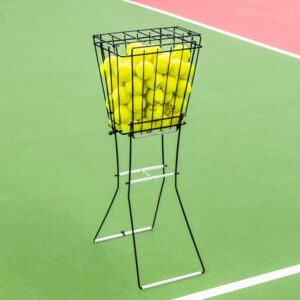 tourna ballport tennis ball hopper holds 80 balls durable and lightweight